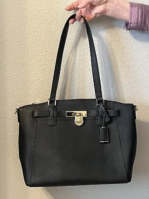 Michael Kors Black  Leather Large Tote/ Shoulder Bag Purse • $19.99