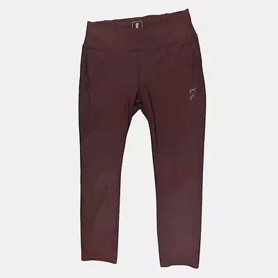 On Running On Cloud 7/8 Active Tights Womens Size Medium Maroon Yoga Gym Stretch • £26.98