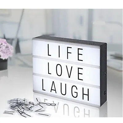 £4.99 • Buy LED Cinematic Box Party Light Up With 84 Letters & Symbols Message Sign Board
