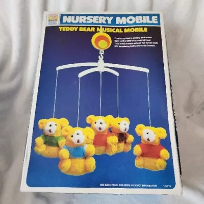 Vintage 1980's Teddy Bear Musical Mobile Baby Crib Nursery • $11