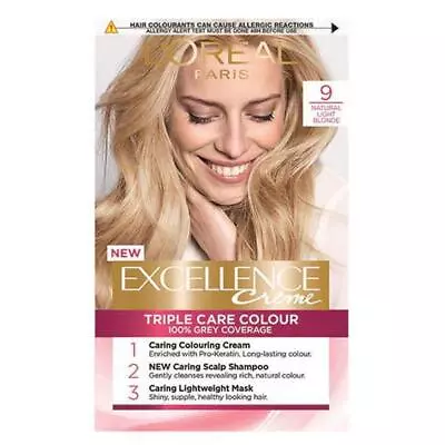 L'Oreal Excellence Creme Triple Care Colour 9 Natural Light Blonde • £12.73