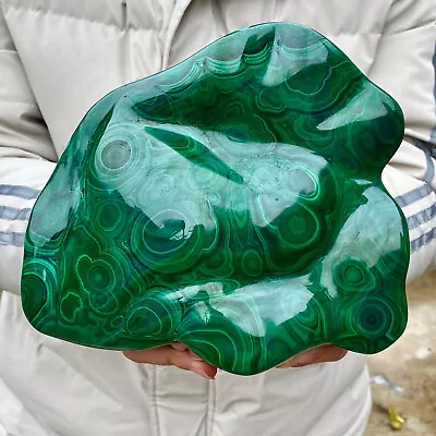 8.27LBNatural Glossy Malachite Transparent Cluster Rough Mineral Sample • $78