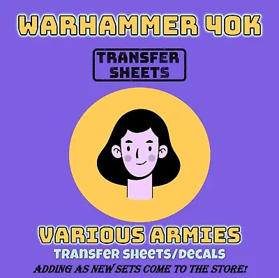 Warhammer 40k Transfer Sheets - Multiple Armies - Best Prices - Fast Post • £2.45