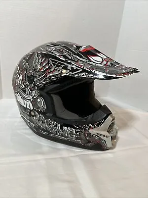 FLY RACING Monster Graphic Offroad Dirt Bike ATV Helmet Youth Large 51-52cm • $50