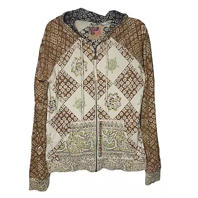 BillaBong Y2K Reversible Brown Full Zip Hoodie Sweatshirt Large • $45
