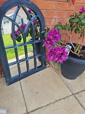 £39.90 • Buy NEW Dark Grey Arch Window Wall Mirror RESIN Garden Outdoor Decor Gothic 