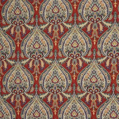 £1.99 • Buy Colombo Damask Red Tapestry Fabric Paisley Jacquard Upholstery Curtains