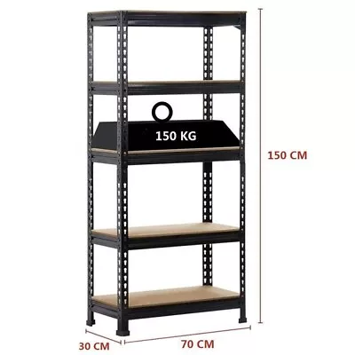 5 Tier Heavy Duty Metal Shelving Unit Garage Shed Storage Shelves 70x30x150cm • £18.50