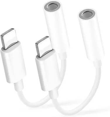 2Pack Lightning To 3.5 Mm Headphone Jack Adapter [MFi Certified] IPhone Aux Audi • £4.89