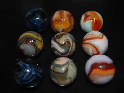 Nine Jabo Classic Marbles Large 15/16   Keepers A-71 • $19.95