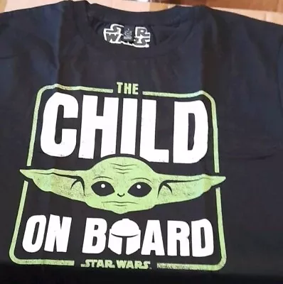 Star Wars Child On Board Shirt Sleeve T Shirt Black Large • £9.99