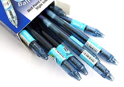 10x  Pilot B2P Retractable Ballpoint Biro Writing Pen Medium 1.0mm Blue Ink • £12.99