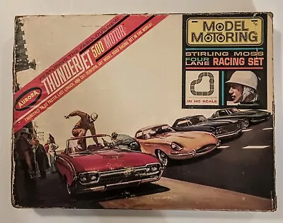 Aurora Model Motoring Thunderjet 500  Stirling Moss 4 Lane Set ©1963 & 4 Cars  • $369.95