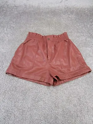 Zara Shorts Womens 12 Faux Leather Red Loose P • $22.49