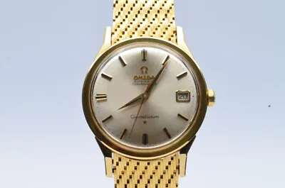 OMEGA Constellation Automatic Men's Watch 35MM Pretty Date 18K Gold 92 Gram • $15650.79