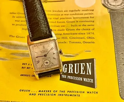 All Original 1940s Gruen Curvex Vintage Watch Real Shark Period-correct NOS Band • $225