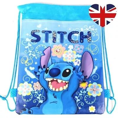 Disney Lilo & Stitch PE Drawstring Bag Sports Swimming School Backpack Water Kit • £4.99