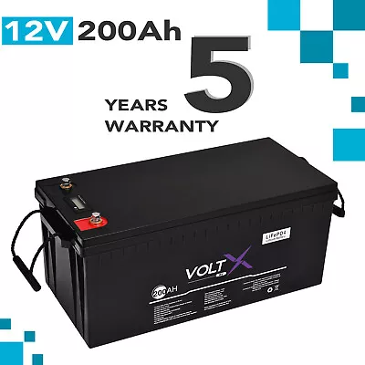 VoltX 12V 200Ah LCD LiFePO4 Lithium Iron Battery Rechargeable Sealed Deep Cycle • $1099