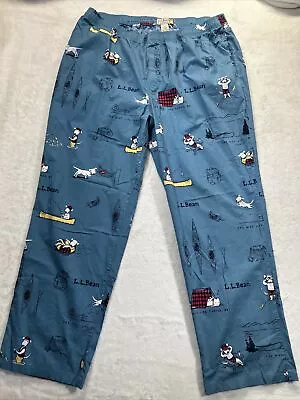 LL Bean Mens XL Pajama Pants Comfort Stretch Sleep The Way Life Should Be Dog • $24.88