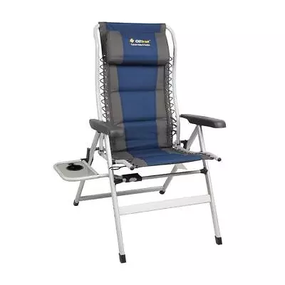 Oztrail Cascade Deluxe 8 Position Recliner Chair With Side Table Camping Outdoor • $136.99