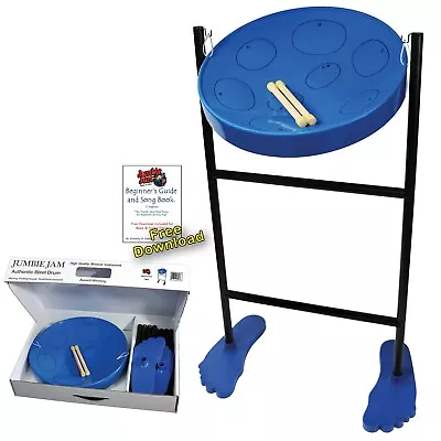 Panyard Jumbie Jam Deluxe Steel Drum Kit - Tube Stand - Blue W1058  • $224.95