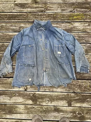 Vintage Thrashed 50’s Hercules Sears Denim Chore Jacket Workwear Workwear Union • $297