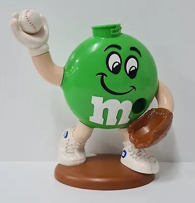 M&M's Green Playing Baseball Vintage Candy Dispenser *Missing Hat* • $42.46