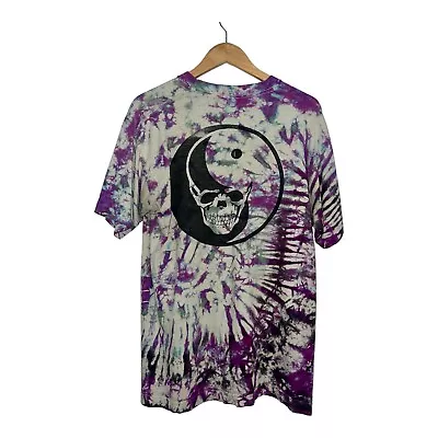 Vintage Yin Yang Skull Shirt 1990s Psychedelic Grateful Dead Style Lot Tie Dye • $49.99