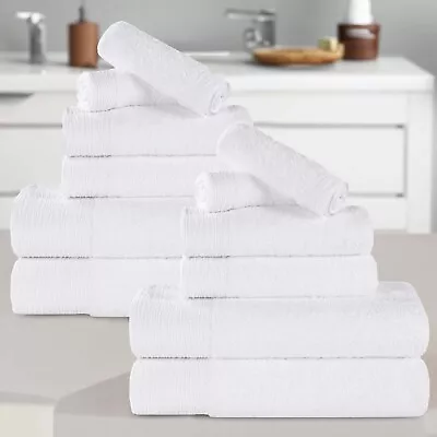 12-Piece Rayon From Bamboo Plush Soft Absorbent Durable Hand Face Bath Towel Set • $88.40