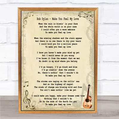 Make You Feel My Love Song Lyric Quote Print • £8.29