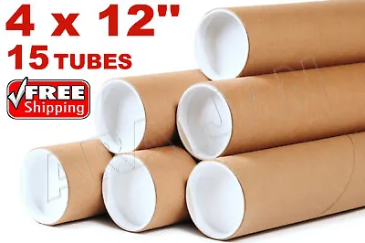 4 X 12  Kraft Tubes Poster Document Graphics Mailing Shipping Packing Tube 15pcs • $58.95