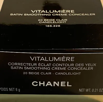 CHANEL VITALUMIERE Satin Smoothing Creme Concealer #20 Beige Clair Candelight M4 • $49.99