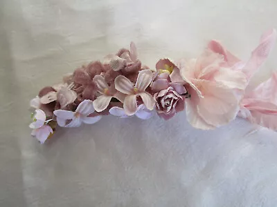 Vintage Millinery Flowers BOUQUET NOSEGAY Velvet Satin Cotton Forget-Me-Not • $23