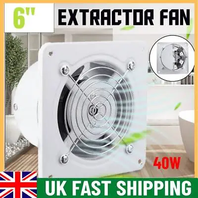 6 Inch Ventilation Extractor Exhaust Fan Blower Window Wall Kitchen Bathroom • £15.88