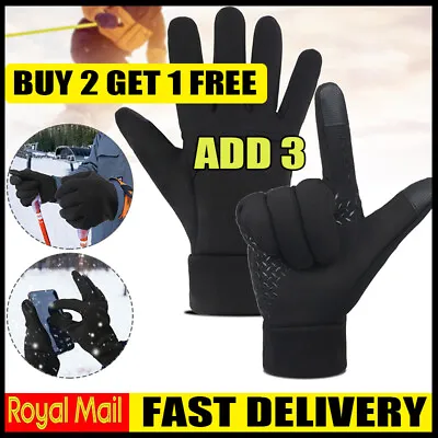 Men Cycling Gloves Outdoor Thermal Waterproof Non-slip Touchscreen Windproof • £3.08