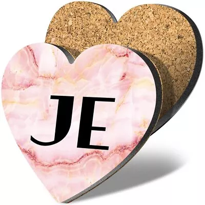 1 Heart Coaster Letters JE Lettering Name • £3.99