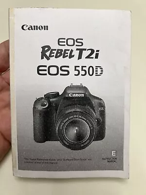 Original CANON  EOS 550D REBEL T2i USER GUIDE INSTRUCTION MANUAL - 260 Pages • £9.99