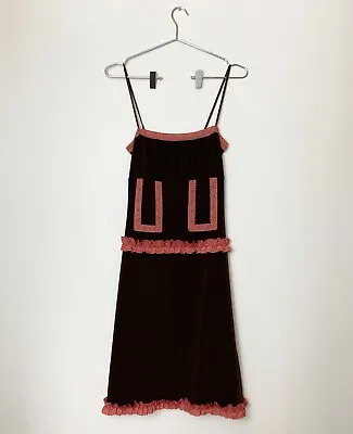 Vintage Y2k 1990s [ ALANNA HILL ] Stretch Ruched Flapper Dress Size 8 • $89.95