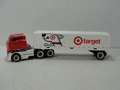2013 Hot Wheels Rig Dog Target Red & White 7 3/8  Diecast Semi Tractor Trailer • $5