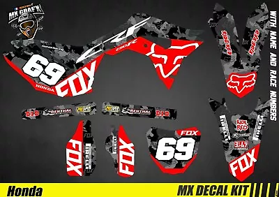 Kit Deco Motorcycle For / MX Decal Kit For Honda Crf - Grey Camo • $132.98