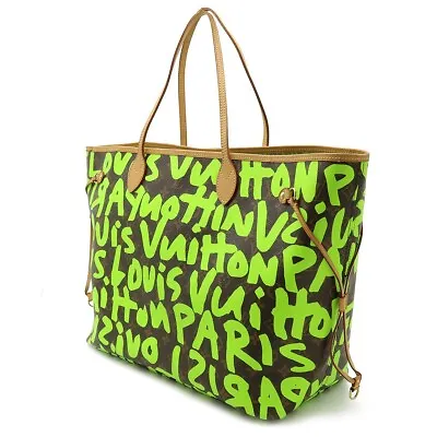 LOUIS VUITTON Monogram Graffiti Neverfull GM Tote Bag Vert M93703 LV Auth JPN • £3040.98