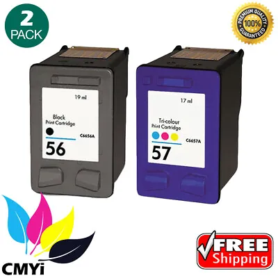$13.19 • Buy Replacement Ink Cartridges For HP 56 57 Black Color Cartridge Fits Officejet