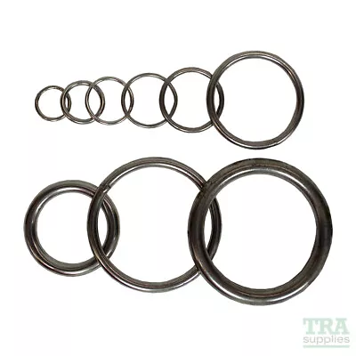 Welded Metal O Ring AISI 316 Stainless Steel Rings Polish Webbing All Sizes NEW • £1.70