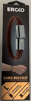 Adjustable Micro/Lightning Leather Wrist Bracelet Charging Cable - Brown #50G • $14.99