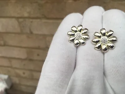 £30 • Buy Charles Tyrwhitt Silver Metal Cufflinks Floral Daisy Diamante Paved Centre 
