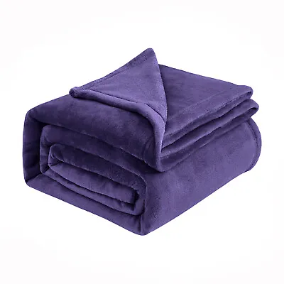 Reversible Purple Mink Fleece Throw Soft Warm Twin Queen Size Sofa Bed Blankets • $19.31