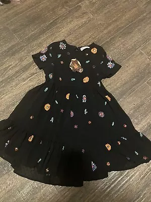 Zara Collection Dress Little Girls Black Floral Dress Sz 6 • $14