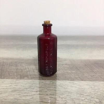 Vintage Red 3  Lancasters Indian Vegetable Jaundice Bitters Glass Bottle Wheaton • $16