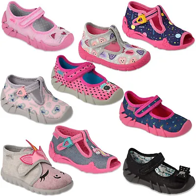 Befado Girls Canvas Shoes Sandals Infants Kids Trainers Slippers Size 3 - 9UK • £12.89