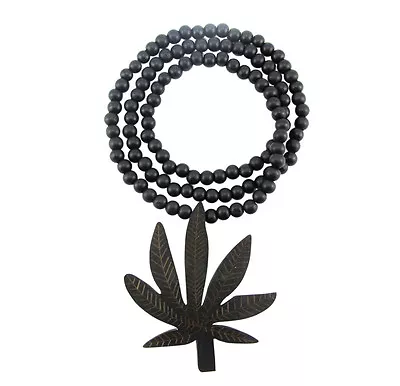 $9.20 • Buy Wooden Cannabis Marijuana Weed Leaf Pendant Piece Chain Necklace Good Wood 420